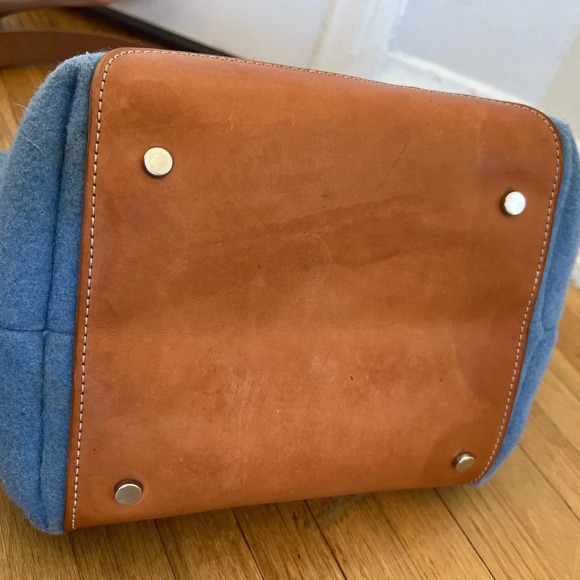 Lefrac Handmade Italian Wool Shoulder Bag Purse - Picture 5 of 9